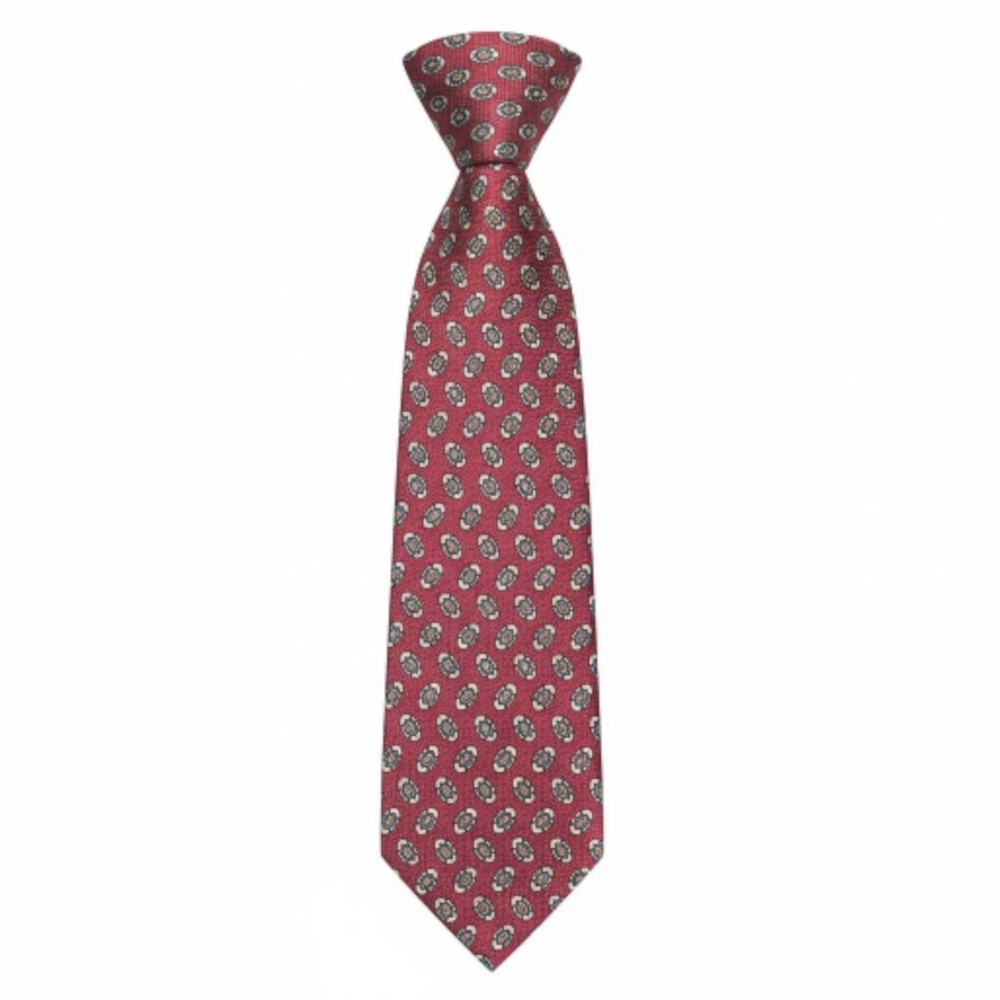 Lauren Ralph Lauren Red and Gray Patterned Tie